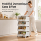 🛒🚪 -60% ! 🛠️Organisateur de Rangement Pliable à Plusieurs Niveaux avec Roues.