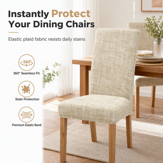 🪑 50% DE RÉDUCTION! 🍽️ Housse de chaise gaufrée – Ultra‑élastique & relooking express ✨