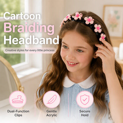 🏆 Offre spéciale du dernier jour :15.99€ ! 🎀 1 achetés 1 offerts 🎁 Bandeau tressé avec motif de dessin animé – Une coiffure facile et mignonn