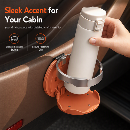 🚗 PROMO FLASH : 50% DE RÉDUCTION ! Porte-Gobelet Pliable Multifonctionnel pour Portière – Cuir Synthétique Texturé & Fixation par Clip Non Destructive for un Habitacle Élégant et Sans Désordre ✨🥤