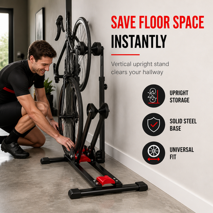 🚲🔧 Support de stationnement pliable pour vélo – Double tige en U, stable et compact, pour garer et exposer vos vélos de route et VTT à la maison ou en garage 🏠✅