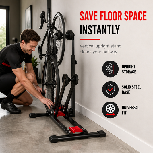 🚲🔧 Support de stationnement pliable pour vélo – Double tige en U, stable et compact, pour garer et exposer vos vélos de route et VTT à la maison ou en garage 🏠✅