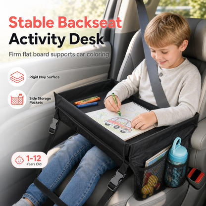 🚗 NU 50% KORTING! 🎨 Autostoel Reistafel voor Kinderen – Tekenbord & Opbergorganizer – Stabiel Bureau voor Lange Ritten ✏️